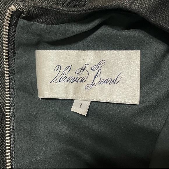 Veronica Beard Black Linen Mini Dress with Removable Swiss Dot Sleeves - Picture 11 of 14